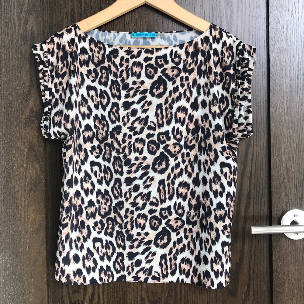 Alice + Olivia - Leopard-Print Silk Blouse - M